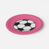 Fußball-Pink-Girl's Birthday Party Pappteller (Schrägansicht)