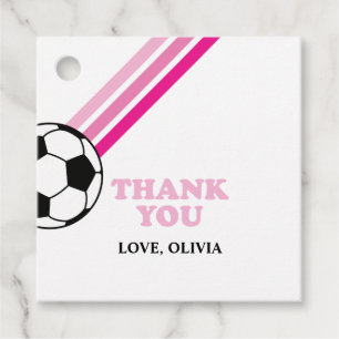 Fußball Pink Streifen Vielen Dank zum Geburtstag Geschenkanhänger