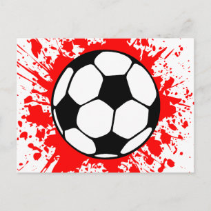 Fußball platsch. postkarte