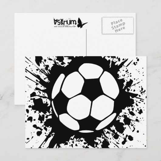 Fußball platsch. postkarte (Vorne/Hinten)