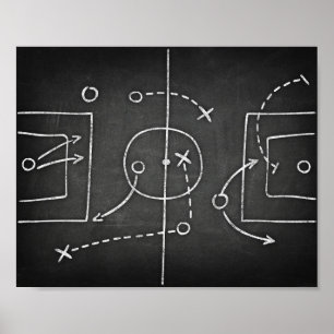 Fußball-PLAYBOOK Signalkabel drucken Poster