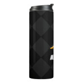 Fußball-Player-Illustration Stilvoll Schwarz & Wei Thermosbecher (Nach links gedreht)