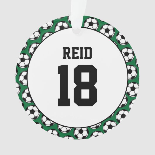 Fußball-Player NAME Nummer Sportzweck Spaß Ornament (Vorderseite)