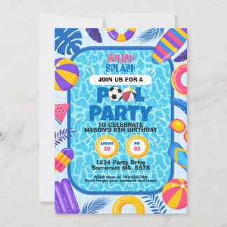 Fußball-Pool-Party-Geburtstag Einladung