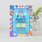 Fußball-Pool-Party-Geburtstag Einladung (Stehend Vorderseite)