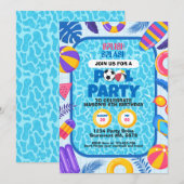 Fußball-Pool-Party-Geburtstag Einladung (Vorne/Hinten)