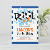 Fußball-Pool-Party Geburtstag Einladung (Stehend Vorderseite)
