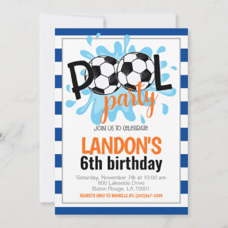 Fußball-Pool-Party Geburtstag Einladung