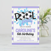 Fußball-Pool-Party Geburtstag Einladung (Stehend Vorderseite)