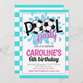 Fußball-Pool-Party Geburtstag Einladung (Vorne/Hinten)