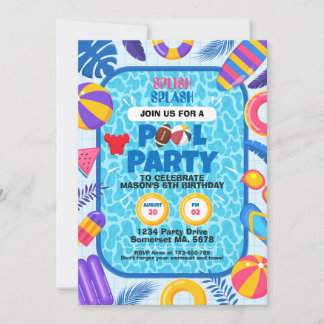 Fußball-Poolparty-Geburtstag Einladung
