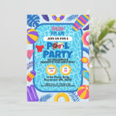 Fußball-Poolparty-Geburtstag Einladung (Stehend Vorderseite)