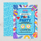 Fußball-Poolparty-Geburtstag Einladung (Vorne/Hinten)
