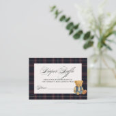 Fußball Preppy Bear Baby Dusche Windeln Raffel Begleitkarte (Stehend Vorderseite)