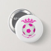 Fußball-Prinzessin, rosa Fußball Button (Vorne & Hinten)