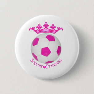 Fußball-Prinzessin, rosa Fußball Button