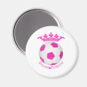 Fußball-Prinzessin, rosa Fußball Magnet (Vorderseite/Rückseite)