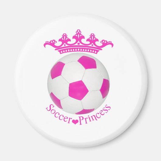 Fußball-Prinzessin, rosa Fußball Magnet (Vorne)