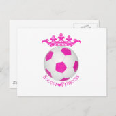 Fußball-Prinzessin, rosa Fußball Postkarte (Vorne/Hinten)