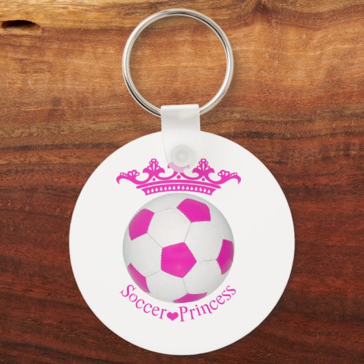 Fußball-Prinzessin, rosa Fußball Schlüsselanhänger (Vorderseite)