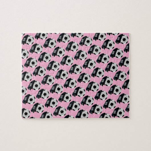Fußball-Puzzle Soft Baby-Rosa Puzzle (Horizontal)
