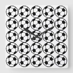 Fußball Quadratische Wanduhr