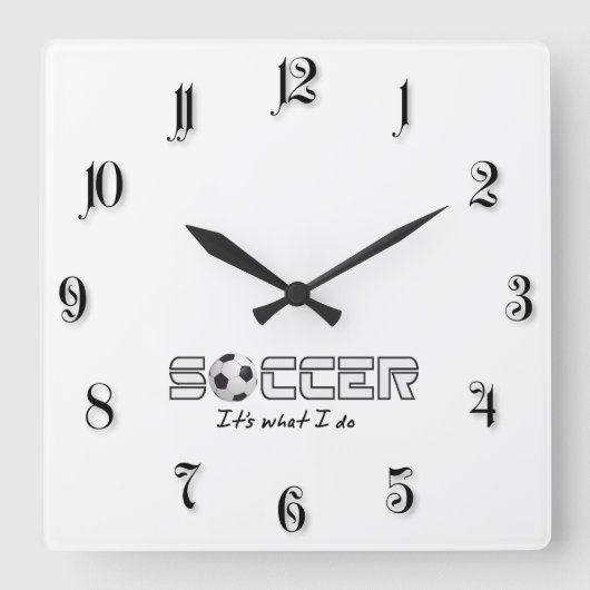 Fußball Quadratische Wanduhr (Vorderseite)