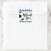 Fußball Quadratischer Aufkleber (Tasche)