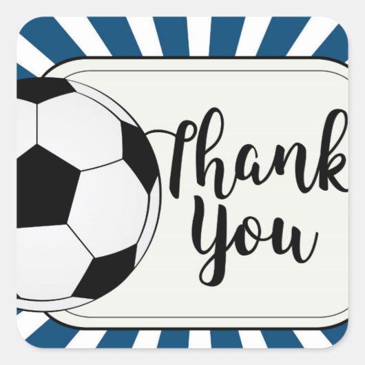 Fußball Quadratischer Aufkleber (Vorderseite)