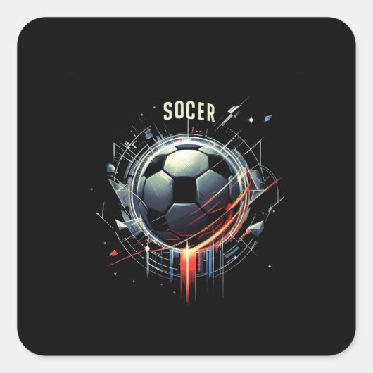 Fußball Quadratischer Aufkleber (Vorderseite)