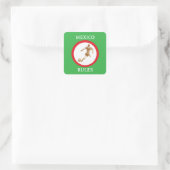 FUSSBALL QUADRATISCHER AUFKLEBER (Tasche)