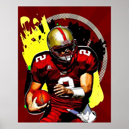 Fußball-Quarterback Poster (Vorne)
