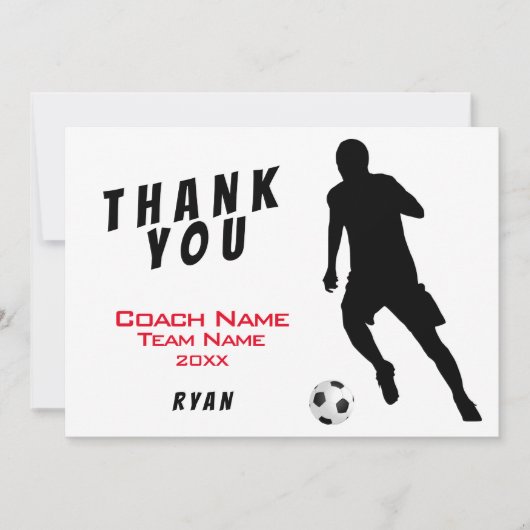 Fußball Red Danke, Coach Card Dankeskarte (Vorderseite)
