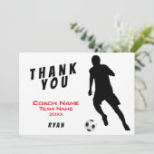 Fußball Red Danke, Coach Card Dankeskarte (Stehend Vorderseite)