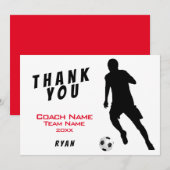 Fußball Red Danke, Coach Card Dankeskarte (Vorne/Hinten)