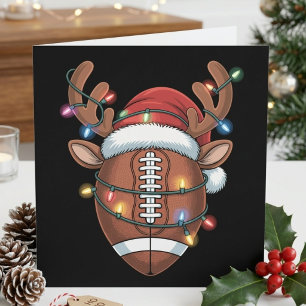 Fußball-Rentier-Santa-Hut-Weihnachtsdesign Feiertagskarte