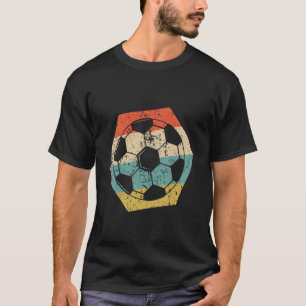Fußball Retro abgenutzter Sechseck-Ball T-Shirt