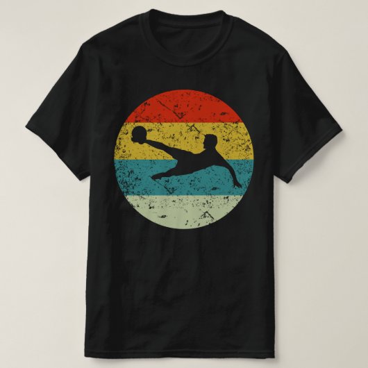 Fußball-Retro-Vintage Silhouette 70er T-Shirt (Design vorne)