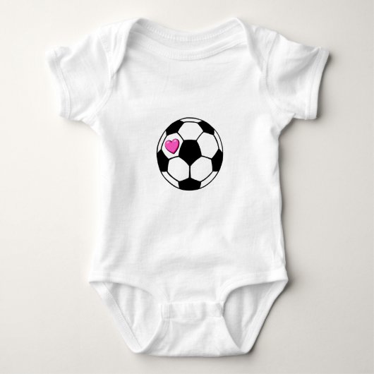 Fußball rosa Hrt Baby Strampler (Vorderseite)