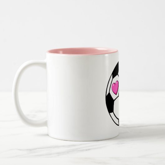 Fußball rosa Hrt Zweifarbige Tasse (Links)