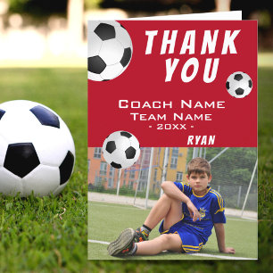 Fußball Rot Danke Trainer Fotokarte