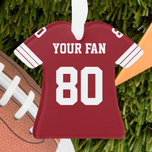 Fußball-Rot, Gold u. weiße Jersey-Verzierung Ornament