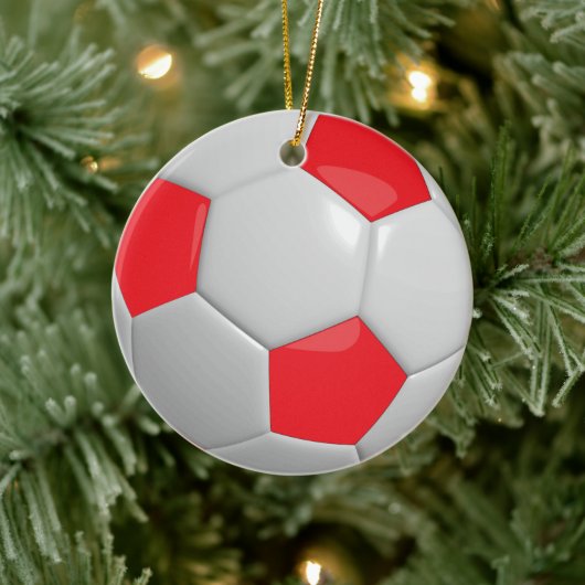 Fußball | Rot Keramikornament (Baum)