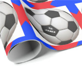 Fußball-Rot und Blau-Geschenk Geschenkpapier (Rolleneckpunkt)