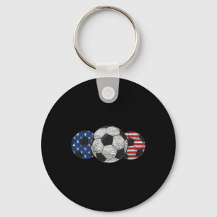 Fußball Rot Weiß Blau Amerikanische Flagge 4. Juli Schlüsselanhänger