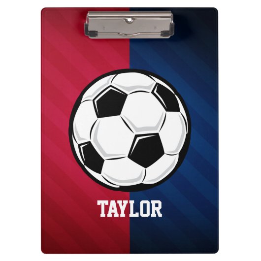 Fußball; Rot, Weiß und Blau Klemmbrett (Vorderseite)