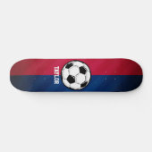 Fußball; Rot, Weiß und Blau Skateboard (Horizontal)