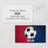 Fußball; Rot, Weiß und Blau Visitenkarte (Vorne/Hinten)