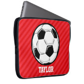 Fußball; Rote Streifen Laptopschutzhülle (Vorne Rechts)