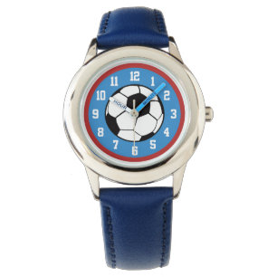 Fußball-rotes Blau Armbanduhr